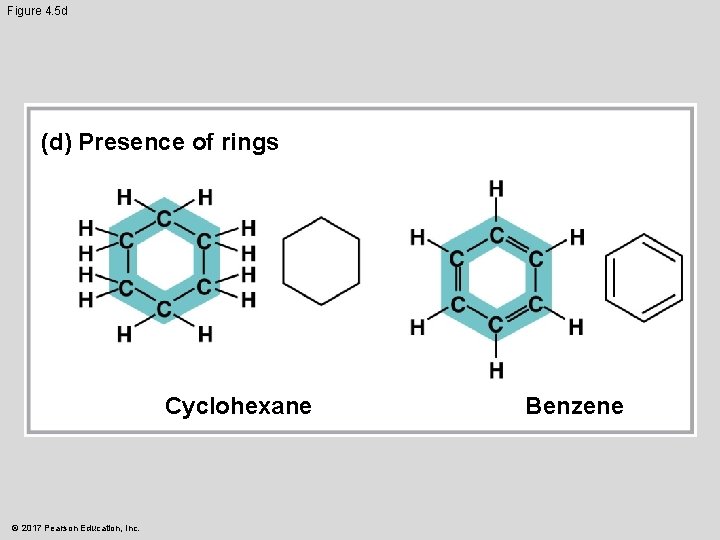 Figure 4. 5 d (d) Presence of rings Cyclohexane © 2017 Pearson Education, Inc.