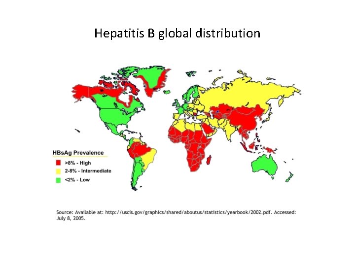 Hepatitis B global distribution 