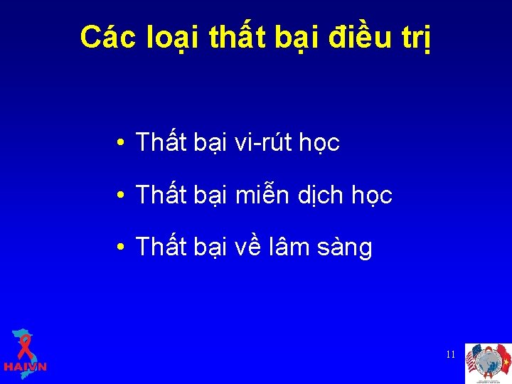 Các loại thất bại điều trị • Thất bại vi-rút học • Thất bại