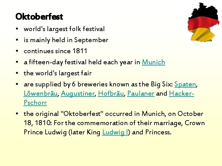 Oktoberfest • • • world's largest folk festival is mainly held in September continues
