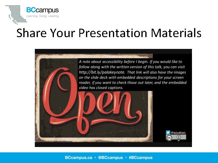 Share Your Presentation Materials 
