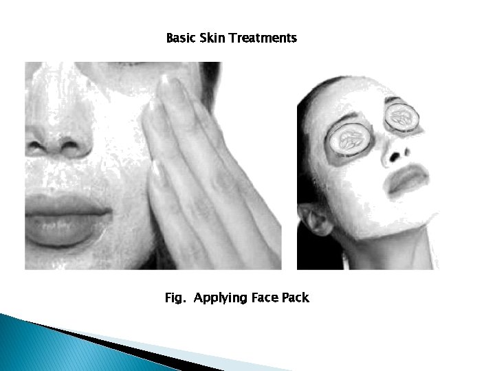 Basic Skin Treatments Fig. Applying Face Pack 