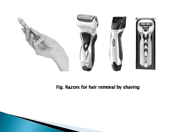 Fig. Razors for hair removal by shaving 