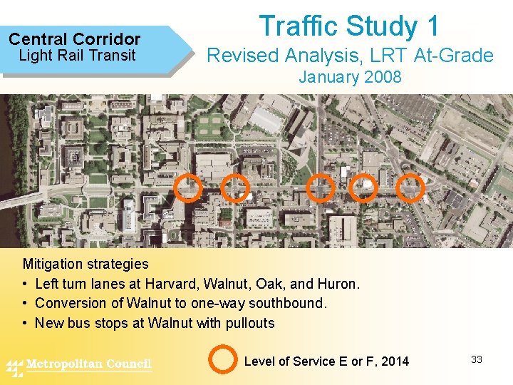 Central Corridor Light Rail Transit Traffic Study 1 Revised Analysis, LRT At-Grade January 2008