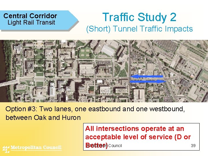 Central Corridor Light Rail Transit Traffic Study 2 (Short) Tunnel Traffic Impacts Option #3: