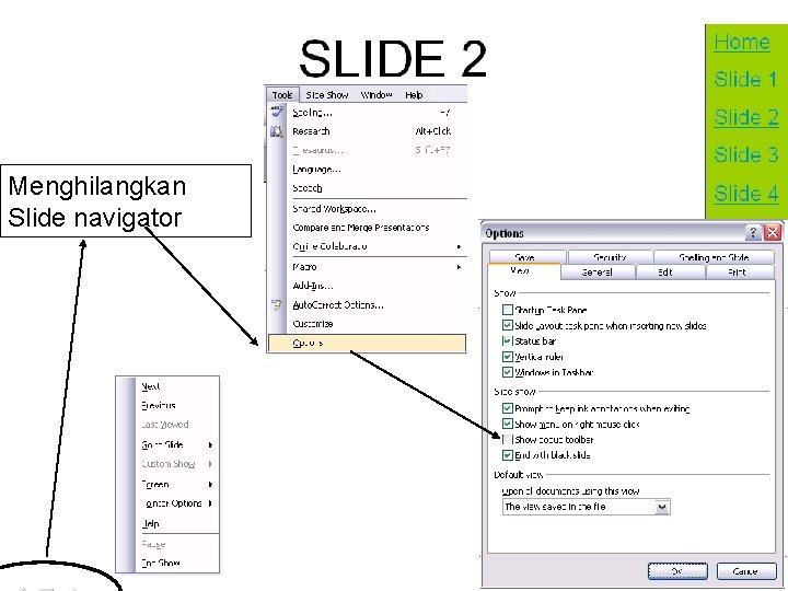 Menghilangkan Slide navigator 