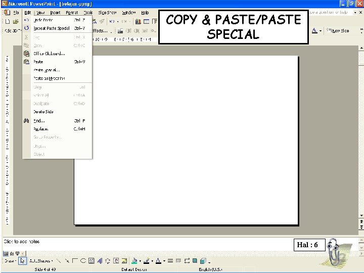 COPY & PASTE/PASTE SPECIAL Hal : 6 