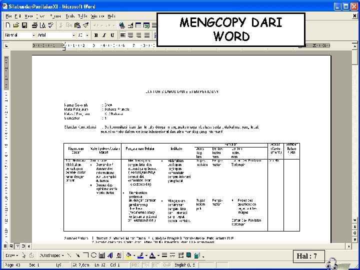 MENGCOPY DARI WORD Hal : 7 