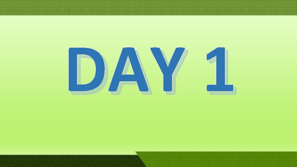 DAY 1 DAY 1