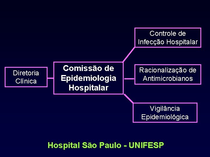Controle de Infecção Hospitalar Diretoria Clínica Comissão de Epidemiologia Hospitalar Racionalização de Antimicrobianos Vigilância