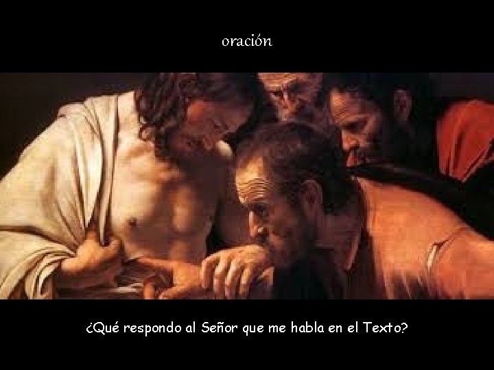 oración ¿Qué respondo al Señor que me habla en el Texto? 