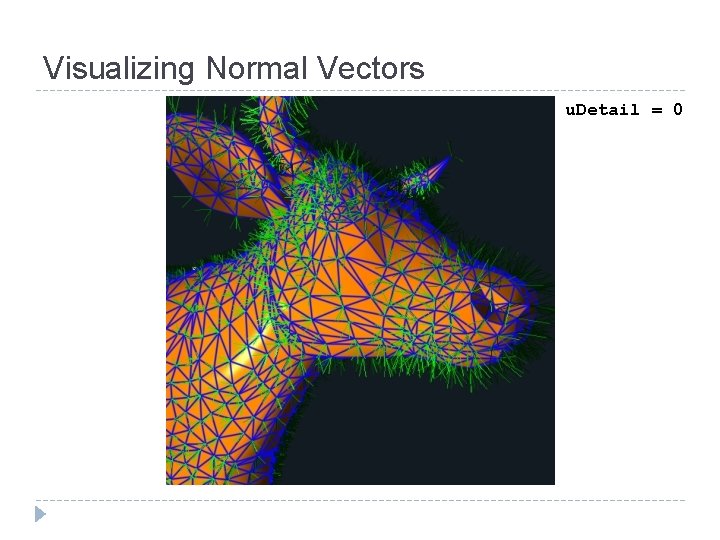Visualizing Normal Vectors u. Detail = 0 Visualizing Normal Vectors u. Detail = 0