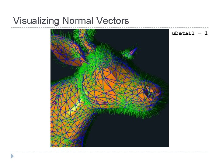 Visualizing Normal Vectors u. Detail = 1 Visualizing Normal Vectors u. Detail = 1