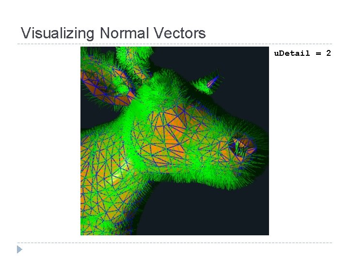 Visualizing Normal Vectors u. Detail = 2 Visualizing Normal Vectors u. Detail = 2