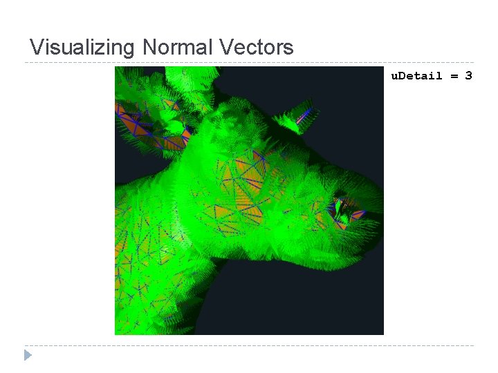 Visualizing Normal Vectors u. Detail = 3 Visualizing Normal Vectors u. Detail = 3