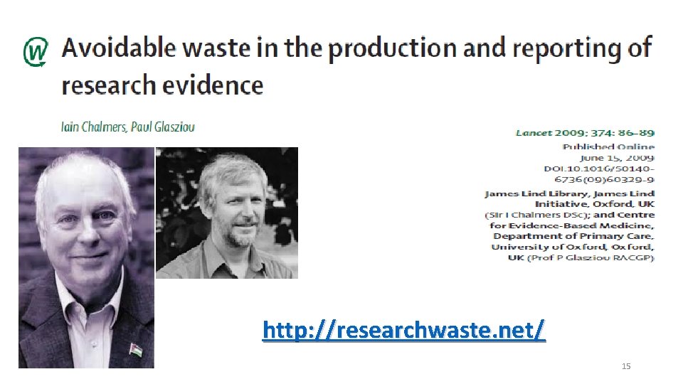 http: //researchwaste. net/ 15 