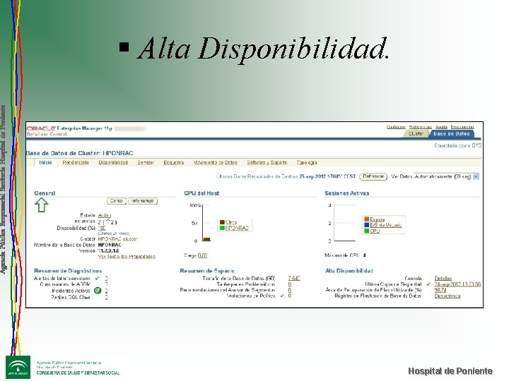 Agencia Pública Empresarial Sanitaria Hospital de Poniente § Alta Disponibilidad. Hospital de Poniente 