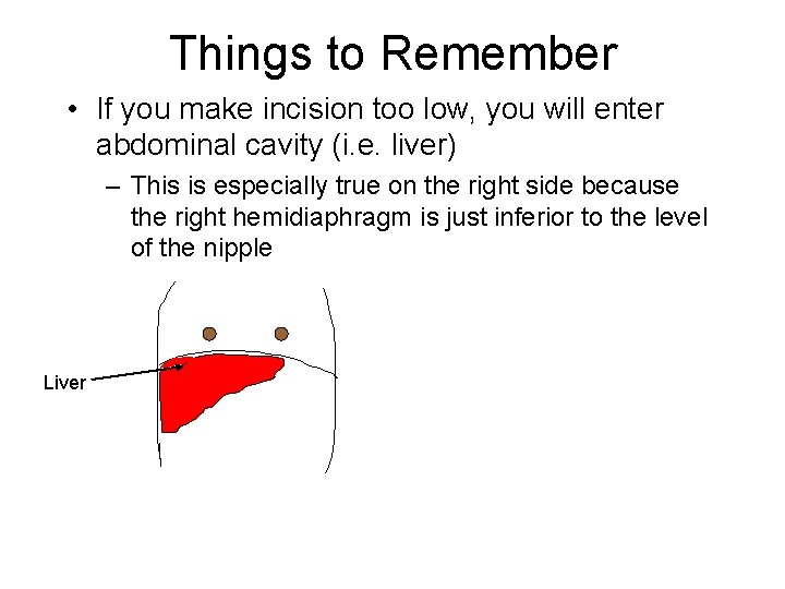 Things to Remember • If you make incision too low, you will enter abdominal