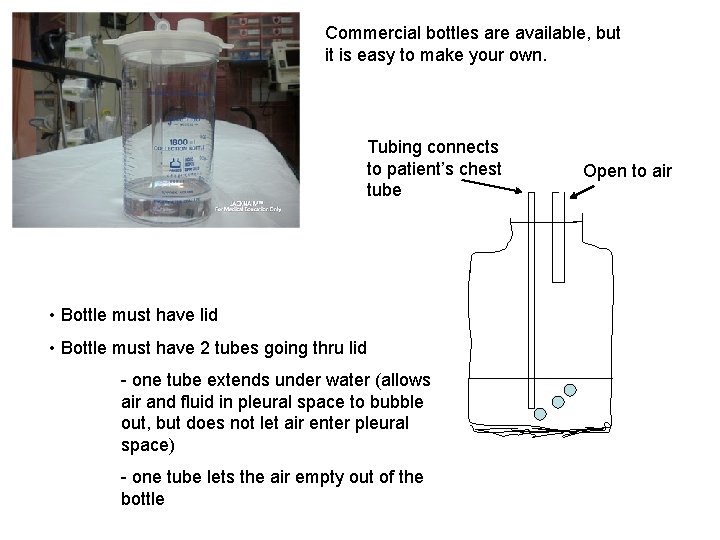 Commercial bottles are available, but it is easy to make your own. Tubing connects