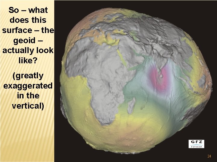 So – what does this surface – the geoid – actually look like? (greatly