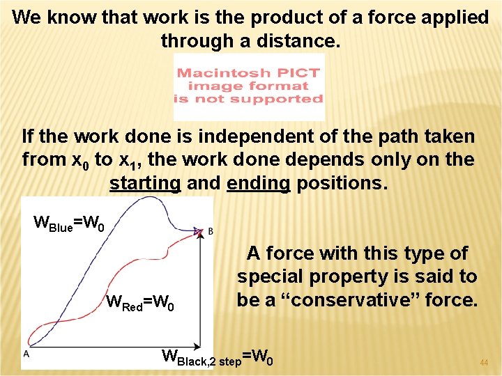 We know that work is the product of a force applied through a distance.