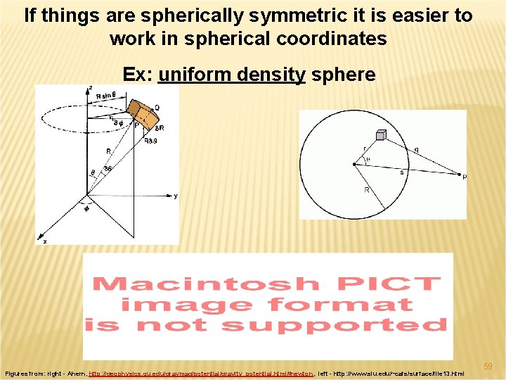 If things are spherically symmetric it is easier to work in spherical coordinates Ex: