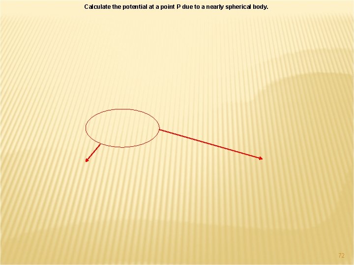 Calculate the potential at a point P due to a nearly spherical body. 72
