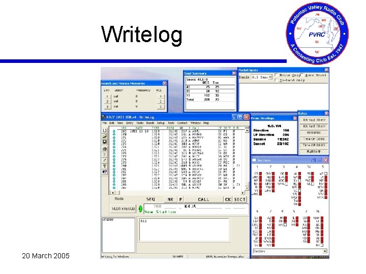 Writelog 20 March 2005 