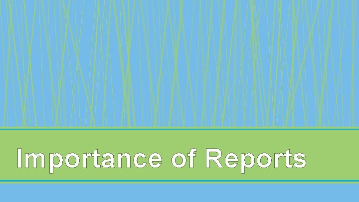 Importance of Reports 