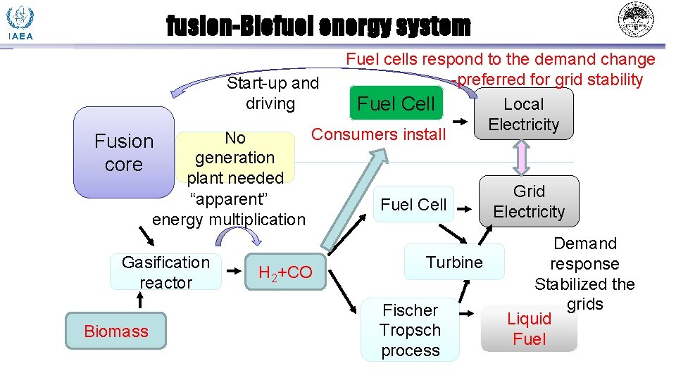 fusion-Biofuel energy system Fuel cells respond to the demand change -preferred for grid stability