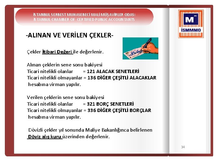 İSTANBUL SERBEST MUHASEBECİ MALİ MÜŞAVİRLER ODASI İSTANBUL CHAMBER OF CERTIFIED PUBLIC ACCOUNTANTS -ALINAN VE