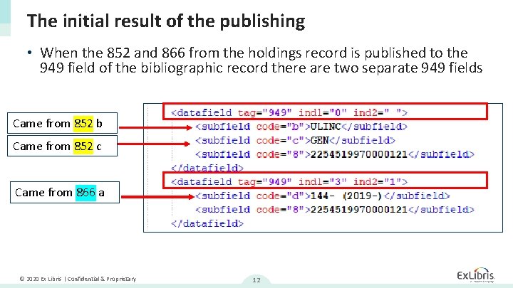 The initial result of the publishing • When the 852 and 866 from the