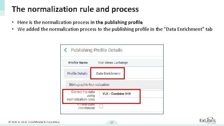 The normalization rule and process • Here is the normalization process in the publishing