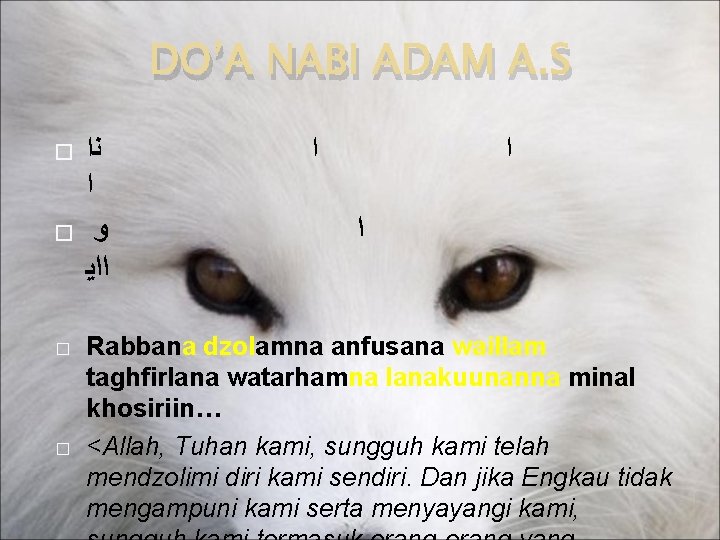 DO’A NABI ADAM A. S � � ﻧﺍ ﺍ ﻭ ﺍﺍﻳ ﺍ ﺍ ﺍ