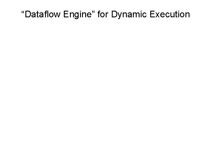 “Dataflow Engine” for Dynamic Execution 