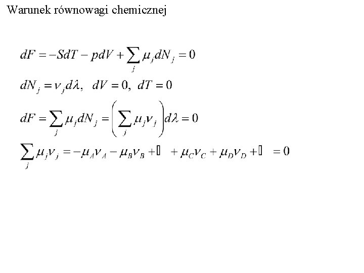 Warunek równowagi chemicznej 