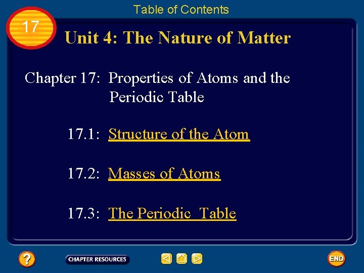 Table of Contents 17 Unit 4: The Nature of Matter Chapter 17: Properties of