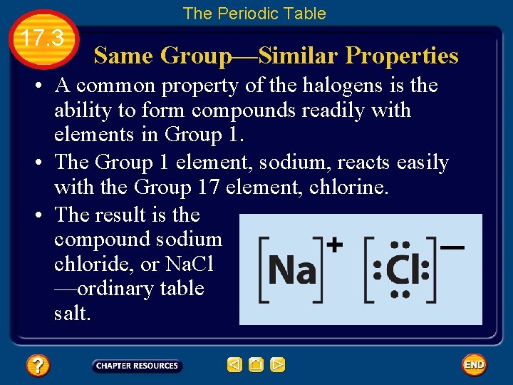 The Periodic Table 17. 3 Same Group—Similar Properties • A common property of the