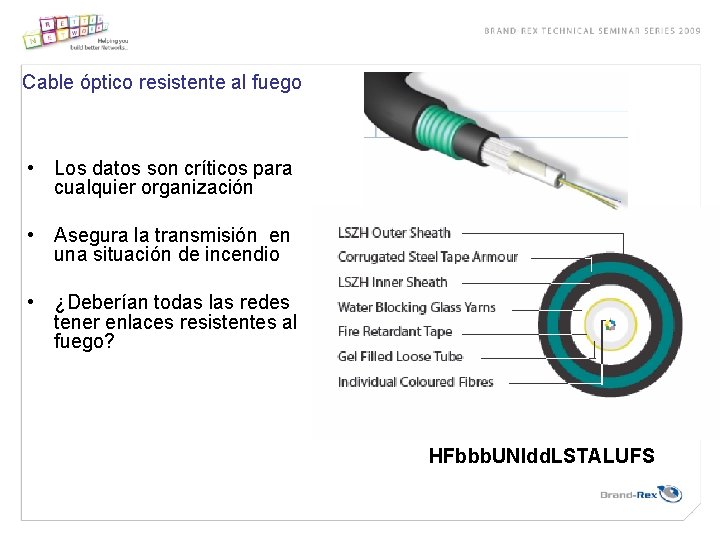 Cable óptico resistente al fuego • Los datos son críticos para cualquier organización •