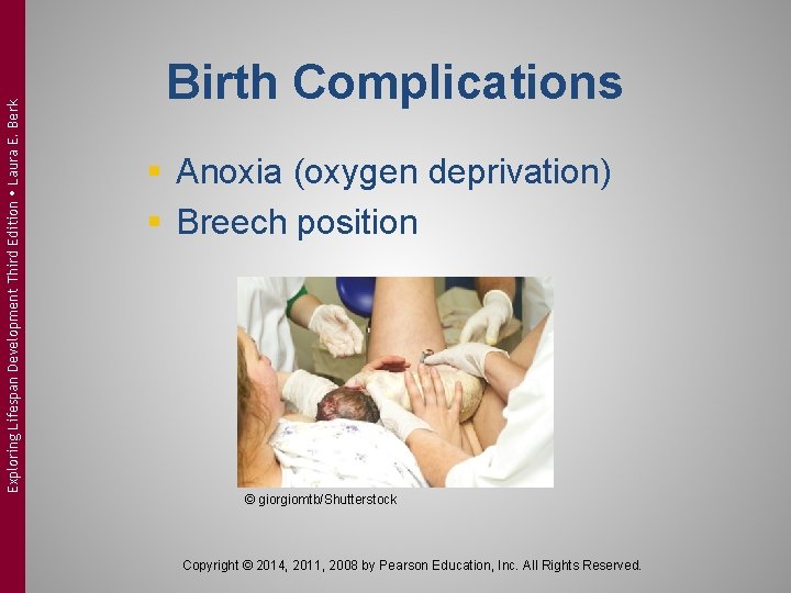Exploring Lifespan Development Third Edition Laura E. Berk Birth Complications § Anoxia (oxygen deprivation)