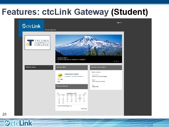Features: ctc. Link Gateway (Student) 26 