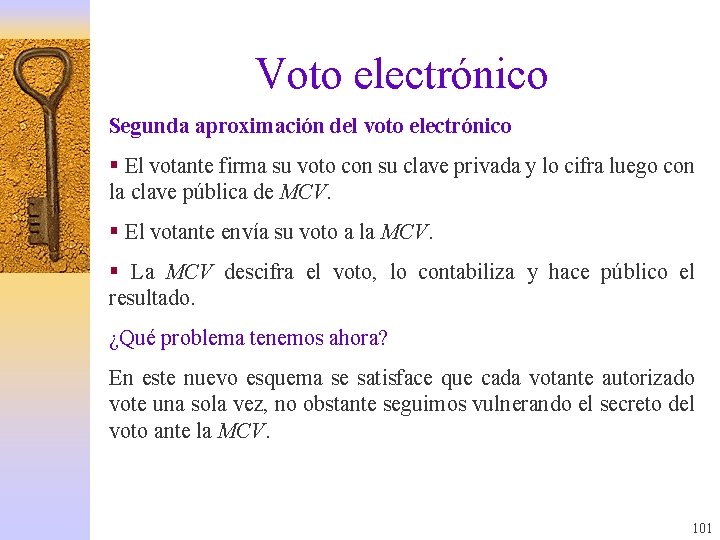 Voto electrónico Segunda aproximación del voto electrónico § El votante firma su voto con