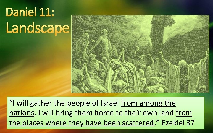 Daniel 11: Landscape “I will gather the people of Israel from among the nations.