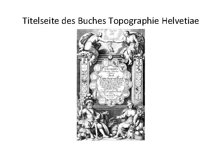 Titelseite des Buches Topographie Helvetiae 