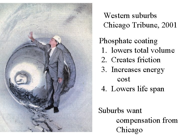 Western suburbs Chicago Tribune, 2001 Phosphate coating 1. lowers total volume 2. Creates friction