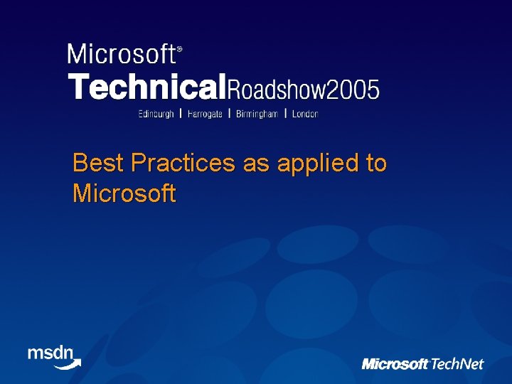 Best Practices as applied to Microsoft 