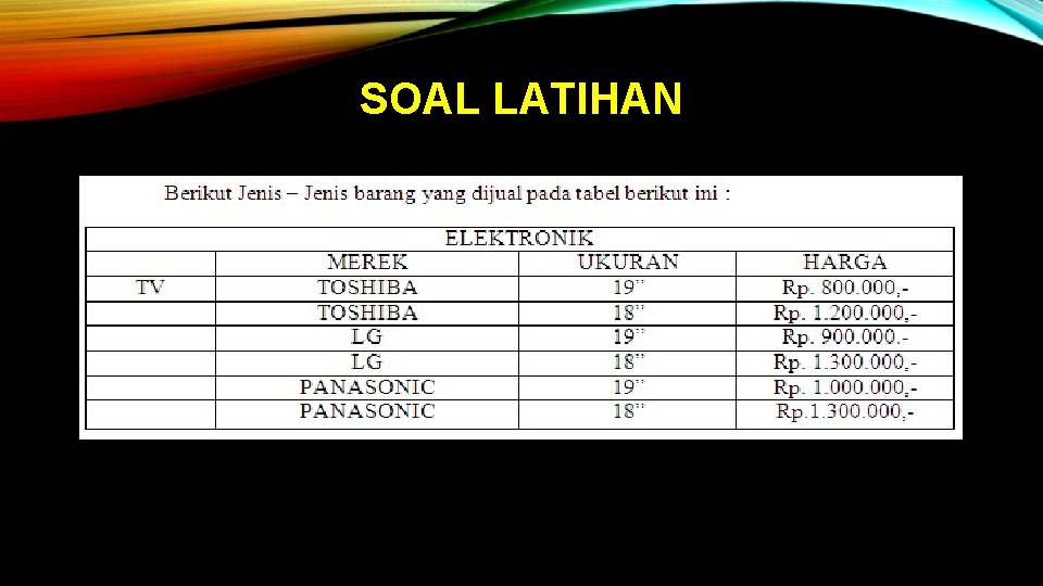 SOAL LATIHAN 