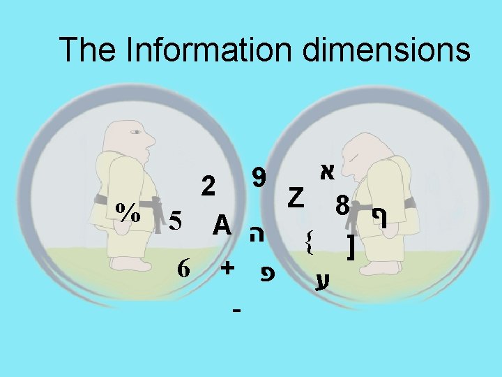 The Information dimensions א 2 Z 8 % 5 A ף ] { ה