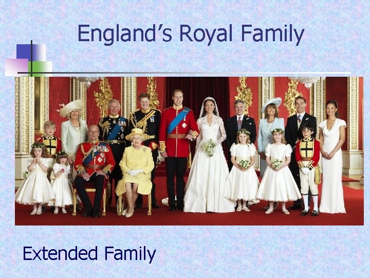 England’s Royal Family Extended Family 