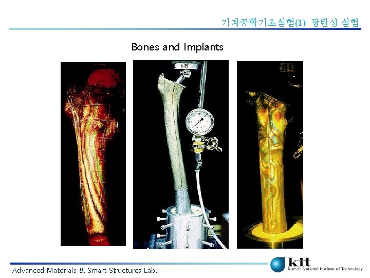 기계공학기초실험(1) 광탄성 실험 Bones and Implants Advanced Materials & Smart Structures Lab. 